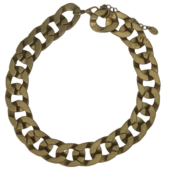 Zara Antique Gold Chain Link Chunky Necklace